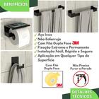 Kit Acessórios Para Banheiro Preto Adesivo 4pçs Elg
