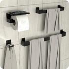 Kit Acessórios Para Banheiro Preto Fosco 4 Peças Elg