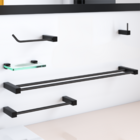 Kit Acessórios para Banheiro Preto Fosco Duplo 5 Peças 2090 T