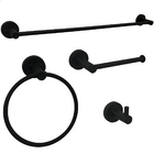 Kit Acessórios Para Banheiro Preto Fosco Inox 304 4 Peças Sup
