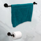 Kit Acessórios Para Banheiro Preto Fosco Inox 304 4 Peças Sup