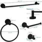 Kit Acessórios Para Banheiro Preto Fosco Inox 304 4 Peças Sup