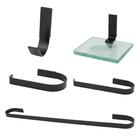 Kit Acessórios Para Banheiro Quadrado 5 Peças Luxo Preto