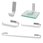 Kit Acessórios Para Banheiro Quadrado 5 Peças Luxo Preto