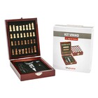 Kit Acessórios Para Vinho 5 Peças Com Jogo De Xadrez