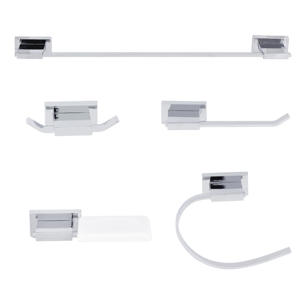 Kit Acessórios Parede 5 peças Inovare Prata