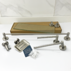 Kit Acessórios Porta Shampo Vidro Saboneteira Toalheiro 60cm