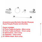 Kit Acessórios Stander 5 Peças Para Banheiro Em Alumínio