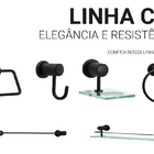 Kit Acessórios Suportes Banheiro Lavabo 6 Peças Preto Luxo