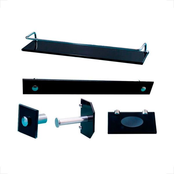 Kit Acessorios Vildrex 5pc Vidro Fume Luxo Reto