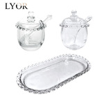 Kit Açucareiro + Meleira + Travessa Lyor Cristal Mesa Posta