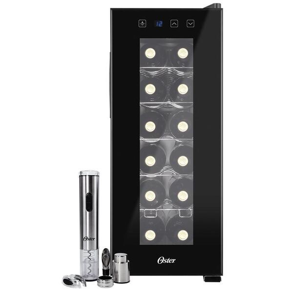 Kit Adega 12 Garrafas Com Kit Vinho Oster Bivolt