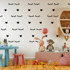 Kit Adesivo Decorativo De Parede Infantil Cílios E Coração -