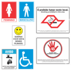 Kit Adesivo Placa Sinalização Bar Restaurante Conjunto 7 Peça