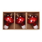 Kit Adorno Cogumelo para Árvore Plástico Vermelho, Verde e Branco 6x6cm Cromus