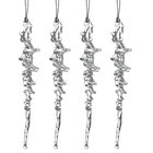 Kit Adorno De Natal Plástico Incolor Cromus 12,5x2cm 4 Unidades