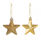 Kit Adorno De Natal Plástico Dourado Cromus 6x6,5cm 12 Unidades