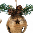 Kit Adorno De Natal Plástico Dourado Cromus 7x9cm 3 Unidades