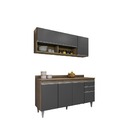 Kit Aéreo Maya E Balcão Ayla 150cm S/ Tampo Freijó Com Grafit