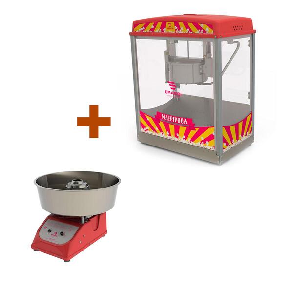 Kit Alegria E Nostalgia - Pipoqueira + Máquina De Algodão Doc