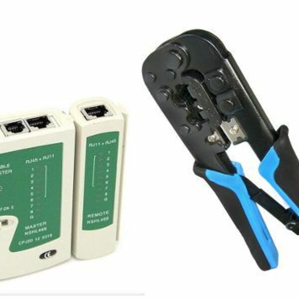 Kit Alicate De Crimpar Rj45 Rj11 Rj12 + Testador De Cabos
