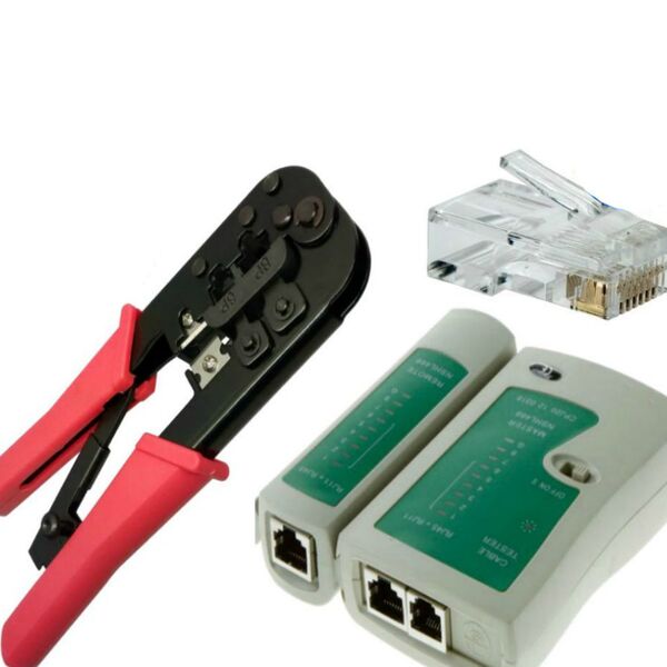 kit alicate de crimpar testador cabo rede 100 conector rj45 leroy merlin