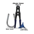Kit Alicate Pex 16mm Tipo U + Mola Tubos 16mm + Escareador