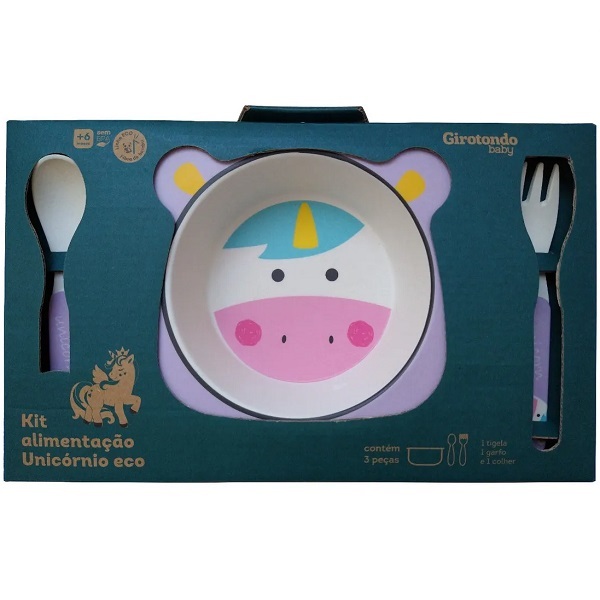 Kit Alimentação Refeição Bebe Infantil Ecologico Prato +2 Tal