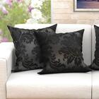 Kit Almofada 2 Unidades 60cm X 60cm Preta Medalhão 60cm X 60c