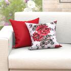 Kit Almofada 6 Unidades Vermelha 45cm X 45cm Com Refil De Sil