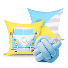 Kit Almofada Azul Bebê Estampada 2 Unidades 45cm X 45cm Com R