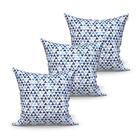 Kit Almofada Azul Geométrica Grande Kit 3 Unidades 60cm X 60c