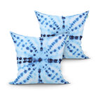 Kit Almofada Azul Tie Dye Estampada Kit 2 Unidades 45cm X 45c