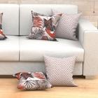 Kit Almofada Bege Estampada Franci 45cm X 45cm 4 Unidades Com