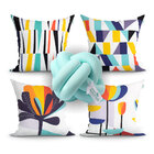 Kit Almofada Colorida Decorativa 4 Unidades 45cm X 45cm Com R