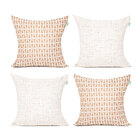 Kit Almofada De Linho Palha Lisa 45cm X 45cm Com Enchimento D