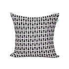 Kit Almofada De Linho Preta Geométrica 45cm X 45cm Com Enchim