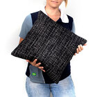 Kit Almofada De Linho Preta Lisa 45cm X 45cm Com Enchimento D