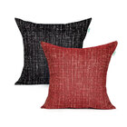 Kit Almofada De Linho Preta Lisa 45cm X 45cm Com Enchimento D