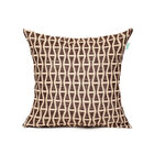 Kit Almofada De Linho Tabaco Geométrica 45cm X 45cm Com Enchi