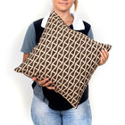 Kit Almofada De Linho Tabaco Lisa 45cm X 45cm Com Enchimento