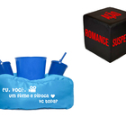 Kit Almofada De Pipoca Azul Eu Você Filme Pipoca + Cubo Azul