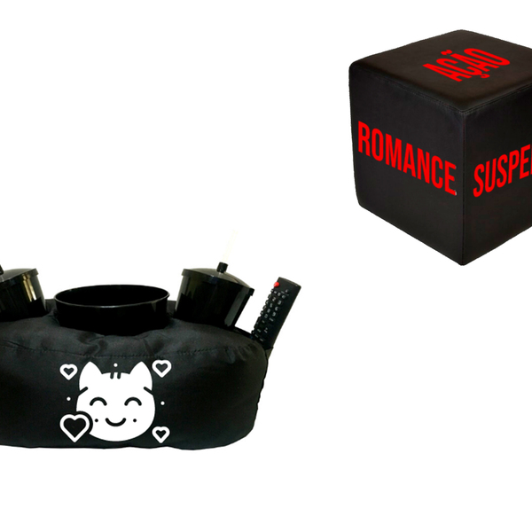 Kit Almofada De Pipoca Gatinho + Cubo Decisivo Preto