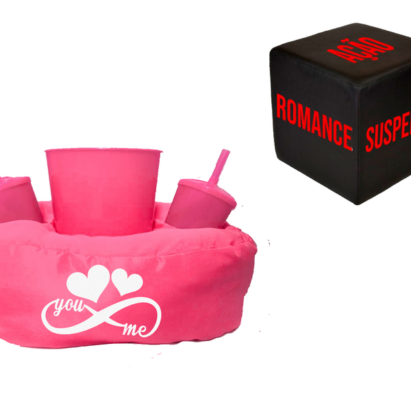 Kit Almofada De Pipoca Rosa You And Me + Cubo Decisivo Rosa