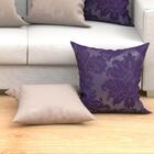 Kit Almofada De Sala Decorativa Grande Bege E Roxa 4 Unidades