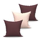 Kit Almofada Decorativa Grande Bege E Tabaco Lisa 60cm X 60cm