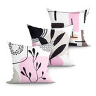 Kit Almofada Decorativa Rosa Estampada Para Quarto 45cm X 45c