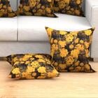 Kit Almofada Estampada Amarela Grande Floral 2 Unidades 60cm