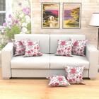 Kit Almofada Floral Estampada Vermelha 2 Unidades Com Refil D