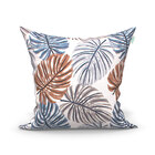 Kit Almofada Floral Realce E Azul Lisa 3 Unidades 45cm X 45cm